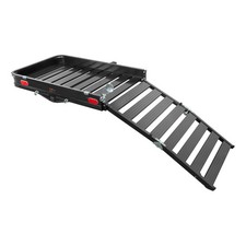 Curt-50 X 30 Black Aluminum Hitch Cargo Carrier With Ramp Folding 2 Shank