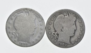 1892-1915 Lot 2 1898 1902 Barber 90% Half Dollars - Coin Collection *079
