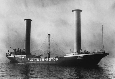 Flettner's Rotor Ship Buckau Historic Old Photo