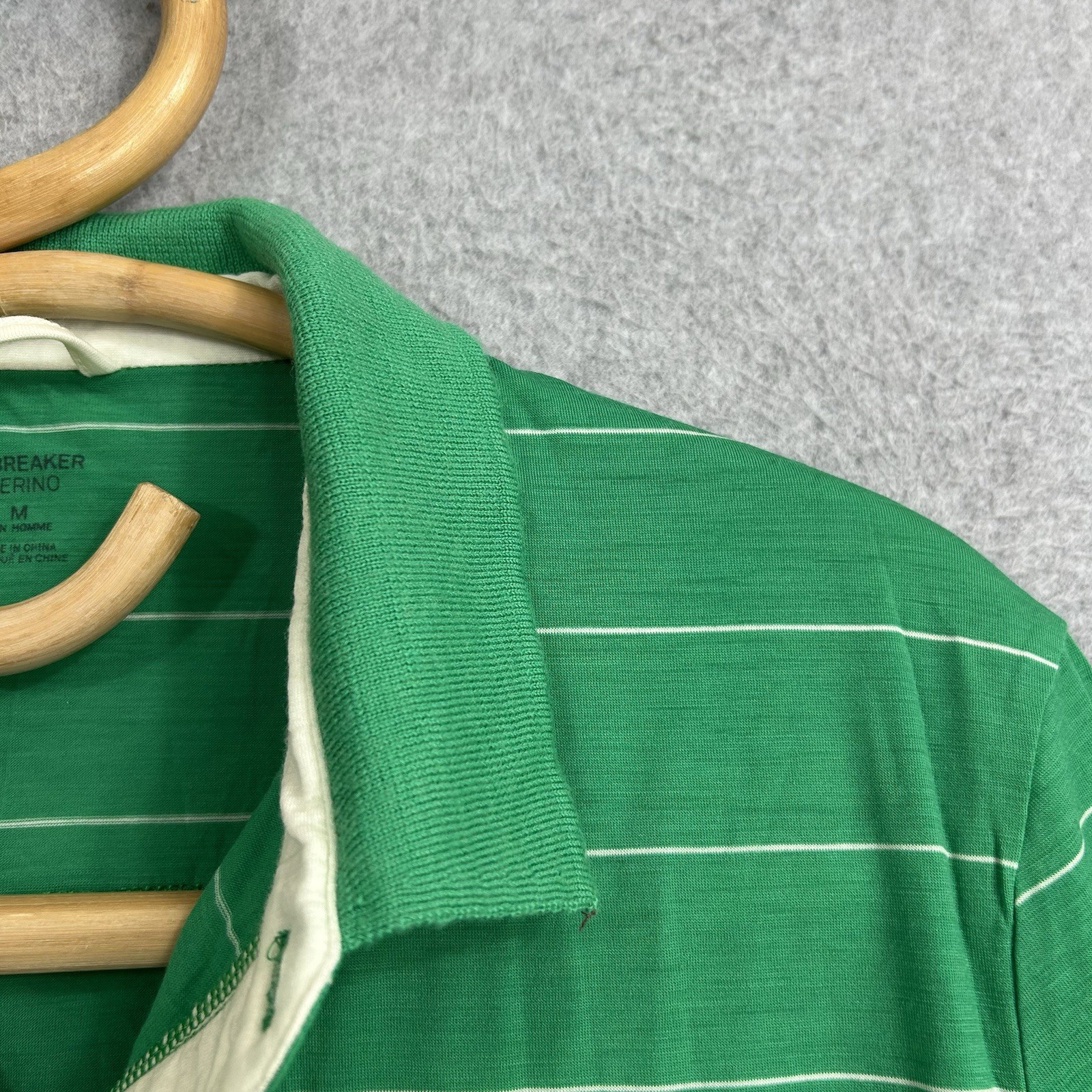 Icebreaker Polo Shirt Men’s Size M Green White Stripes Merino Wool image 8