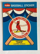 St. Louis Cardinals 1989 Fleer Baseball Team Logo/Home Sticker