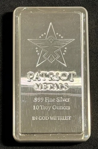 10 oz Silver Scottsdale Patriot Stacker Bar .999 FINE, Ten Troy Ounces