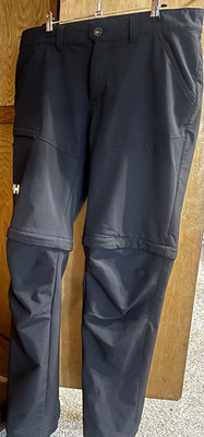 Helly Hansen Men's Black Softshell Hiking Pants UPF 50+ Straight Leg M