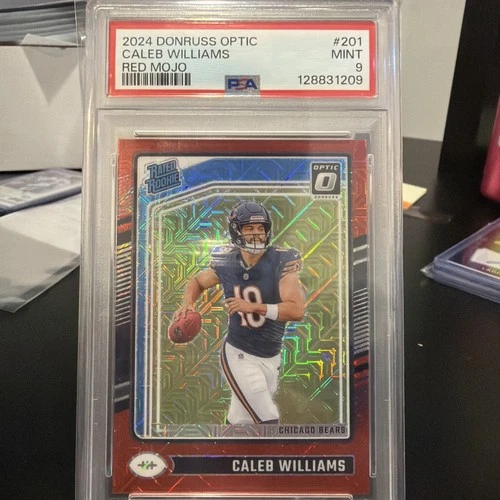 Caleb Williams 2024 Donruss Optic Red Mojo Rookie (RC) #201 PSA 9 BEARS