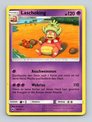 TCG Pokemon Karte Laschoking 48/147 Deutsch Eri Yamaki 2017 Burning Shadows