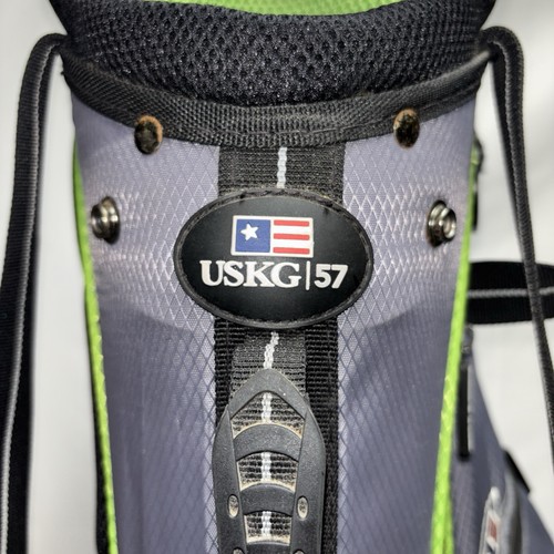 USKG US Kids Junior Stand Golf Club Bag Ultra Light 4 Way UL57 Green Black Gray - Picture 21 of 21
