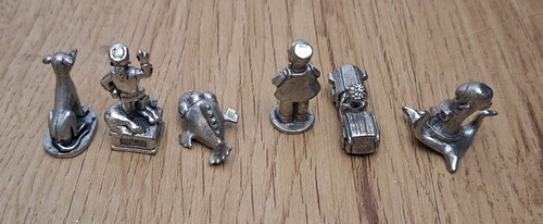 2001 MONOPOLY The SIMPSONS 6 Replacement Pewter Character Tokens Homer Bart - Picture 3 of 5