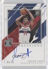 2021-22 Impeccable Impressions Signatures Holo Silver 3/25 Isaiah Todd Auto 6fs