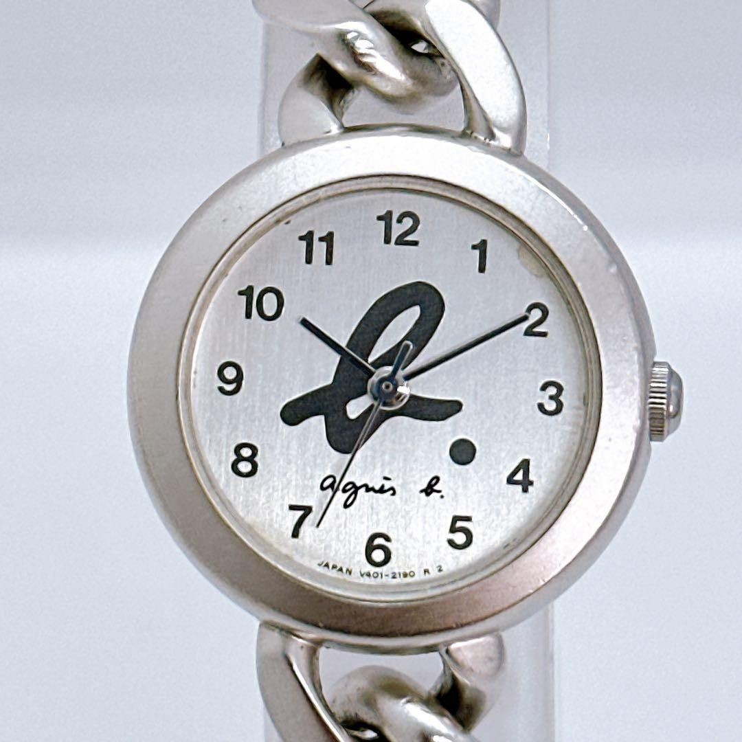 EXC+] agnes b V401-0850 Ladies Watch Chain Bracelet New Battery