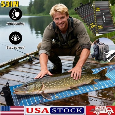 53in Foldable Fishing Ruler with Bump Board Saltwater Fishing Measuring Tool US