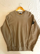 Stone Island Men's 2XL Beige Crewneck Pullover Fleece Sweatshirt Logo Patch NWT