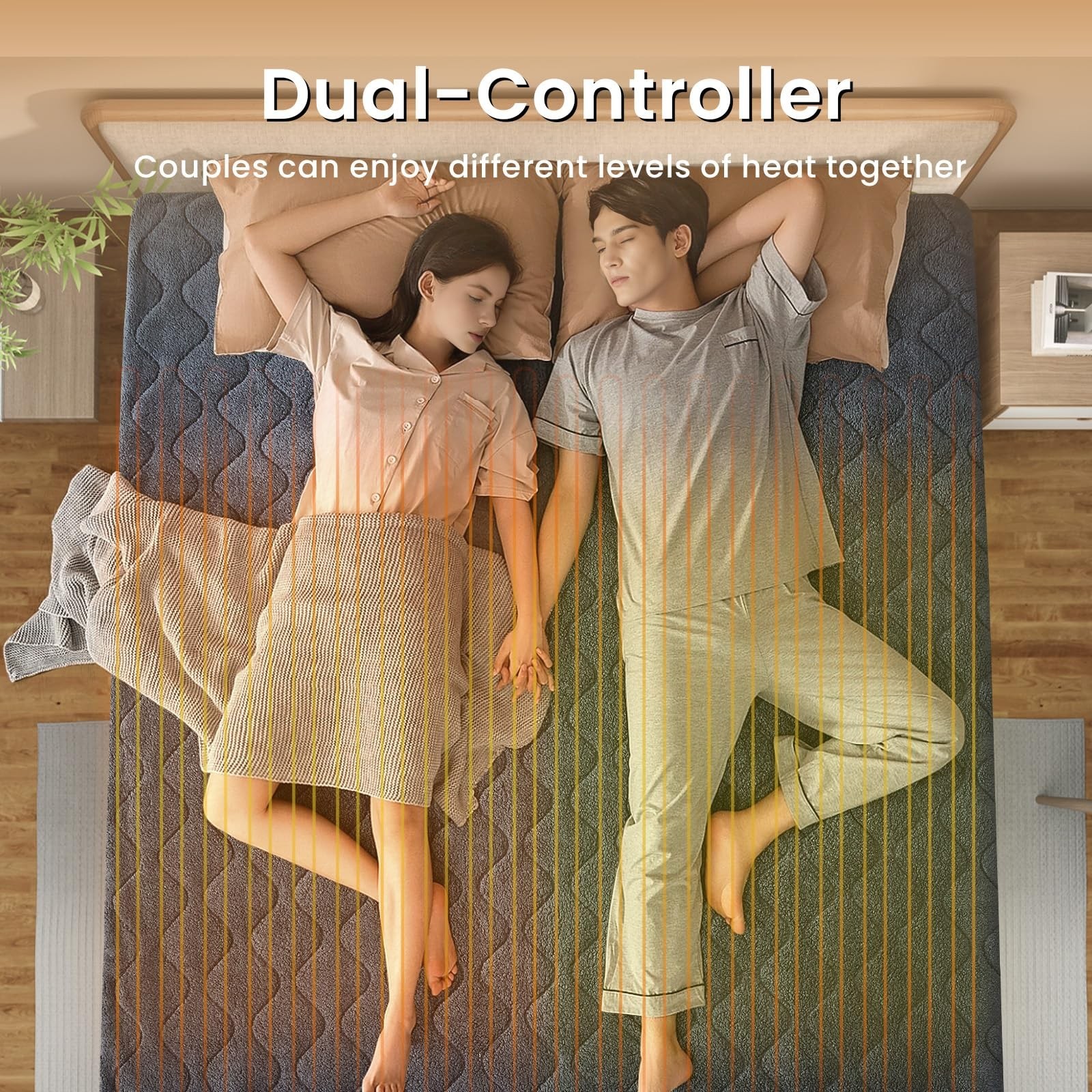 Queen Size Heated Mattress Pad Sherpa Electric Mattress Pads Electric Bed War...