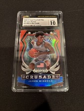 2020-21 Panini Prizm Draft Picks James Wiseman #82 Crusade Red White Blue CSG 10