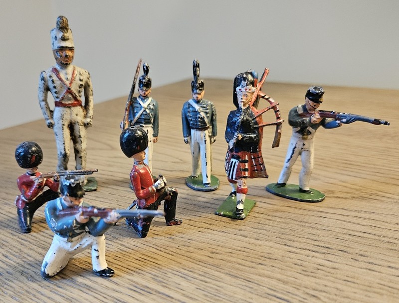 Vintage Cast Lead West Point Cadets in Summer Dress and British Piper & Lookout