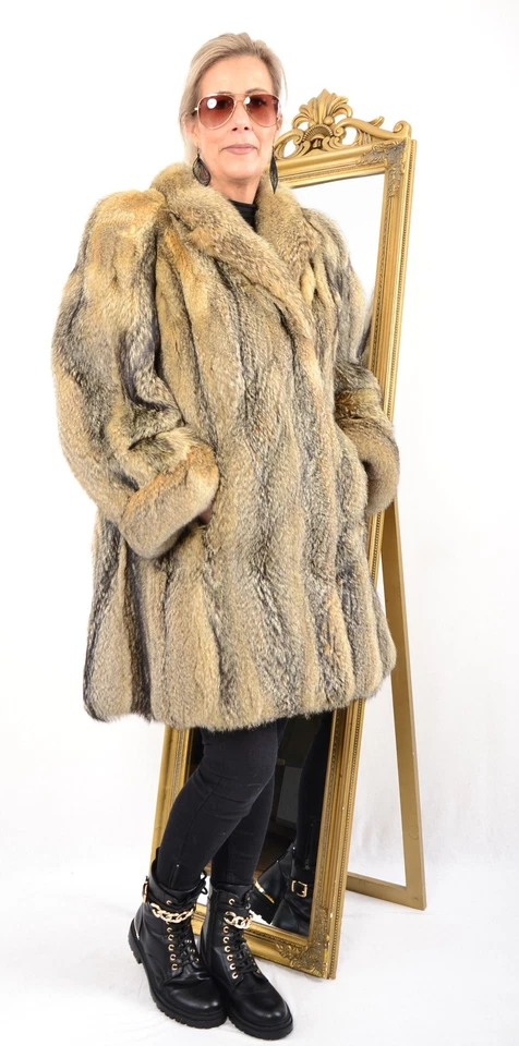 A5587 FUCHSJACKE GRIEßFUCHS JACKE ECHT PELZ PELZJACKE RANCH GRAY FOX FUR JACKET - Bild 3 von 4