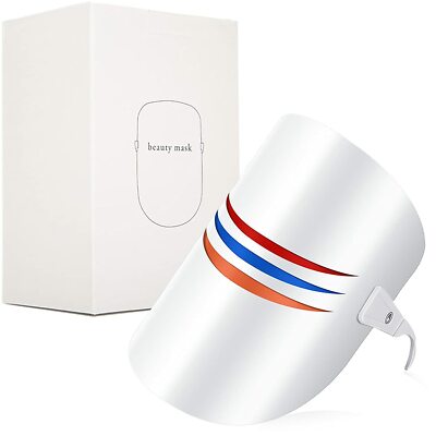 Led Face Mask Light Therapy, 3 Colors Light Therapy Skin Care Facial Mask