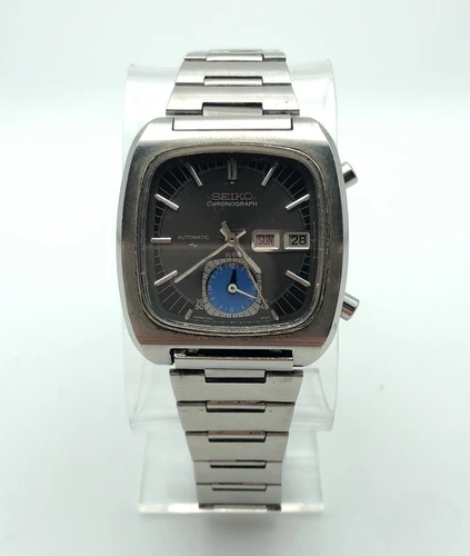 Vintage 1970's SEIKO Monaco Flyback Chronograph 7016-5011 Watch   (37mm)