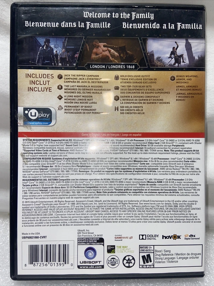 Assassin's Creed Syndicate [ GOLD Edition ] (PC / DVD-ROM) used - Image 2 of 4