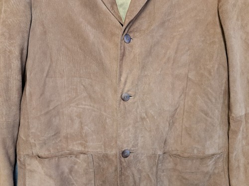 JHANE BARNES - 100% Suede LEATHER Mens 42 Blazer Jacket Brown - Picture 3 of 12