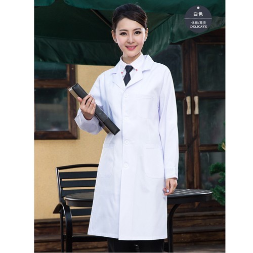 Nurse Doctor Dress Lab Smock Long Coats Hospital Overalls Medical Work Clothing - Picture 3 of 9