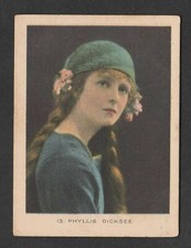 Westminster Tobacco 1921 Stage & Cinema Stars Cigarette Card #13 Phyllis Dicksee