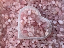 Grade A  Rose Quartz Semi Tumbled Gemstone Large Chips 9-16mm, Wholesale Bulk