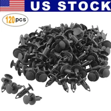 120pc Clips for Hole Plastic Rivets Retainer Fender Bumper Push Pin Fastener 8mm