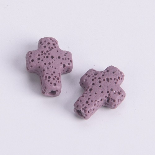 10pcs Lava Stone 18x13mm Cross Shape Loose Craft Beads For Jewelry Making - Picture 14 of 18