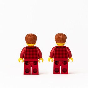 NEW (Lot of 2) Minifigures: Red Plaid Male 40198 (twn355) City Town Ludo