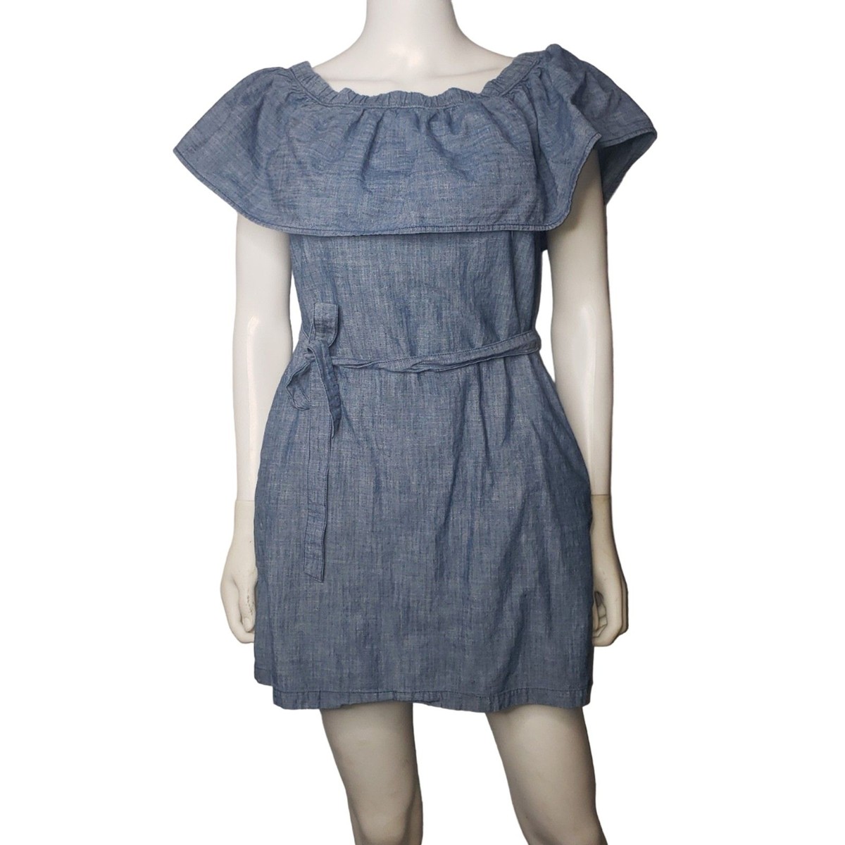 abercrombie denim dress & FITCH ZIP flap closure Abercrombie & Fitch scoop neck
