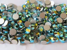 36 Preciosa VIVA 12 Flatbacks 34ss Olivine AB /foiled.