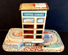 Technofix Central Garage Tin w/Plastic Base Made in W.Germany c1960