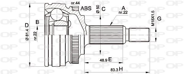 Tête de cardan côté roue pour Volvo 480 1.7 afin de stopper les bruits