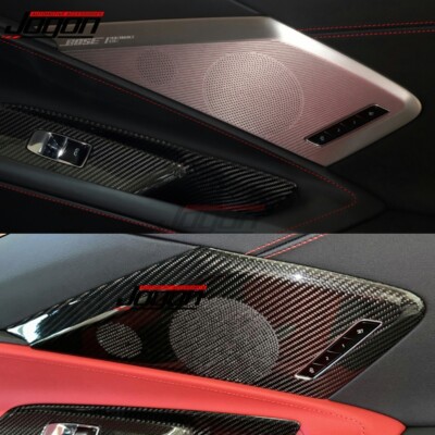 Dry Carbon Inner Door Speaker Cover For Corvette C8 Stingray E-Ray Z06 Z51 2020+