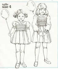 1982 Childs Grace Knott Classic English Smocked Yoke Dress Pattern S4 Uncut