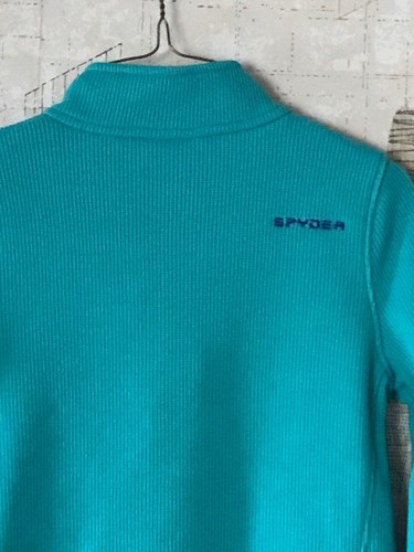 Spyder Teal Cable Core Sweater Knit Fleece Full Zip Jacket Girls M(10/12) - Picture 7 of 12