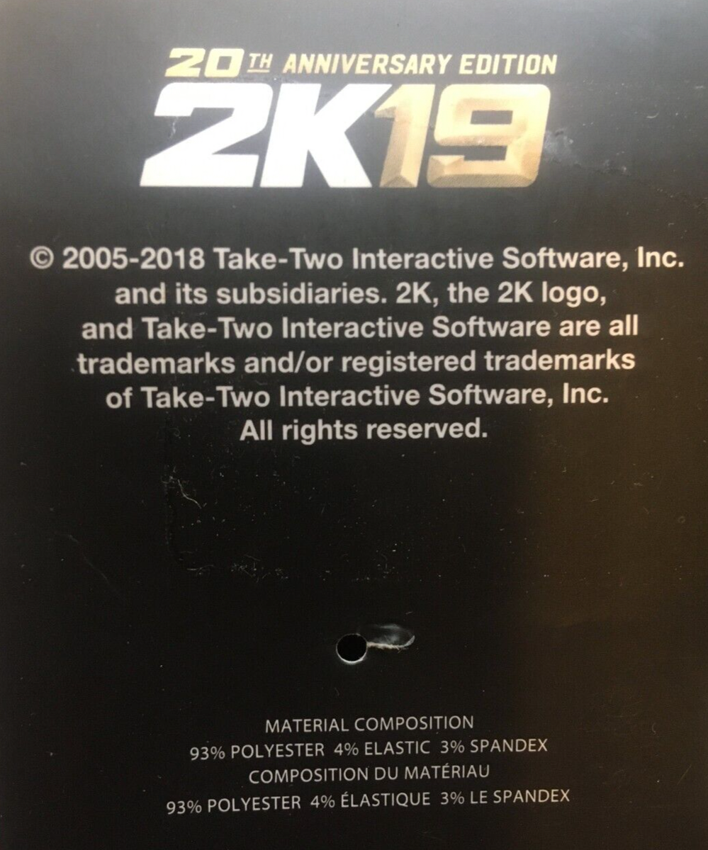 NBA 2K19 20th Anniversary Think Geek Men's Crew Socks NWT Black