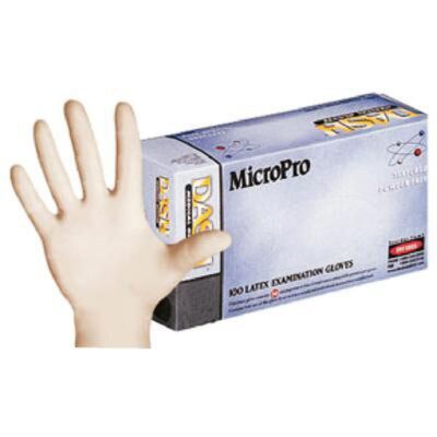 MicroPro Latex Gloves: X-SMALL Powder-Free 100/Bx
