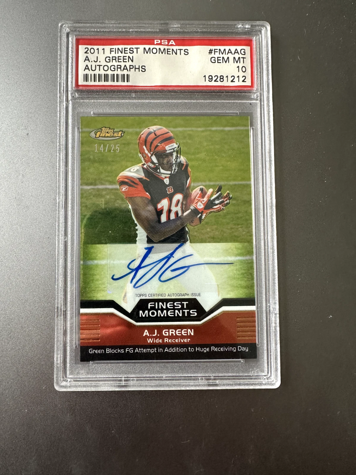 AJ Green Finest Moments Autographs #FMAAG Base