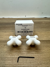 Signature Hardware 397510 Small Porcelain Cross Handles, Brushed Nickel