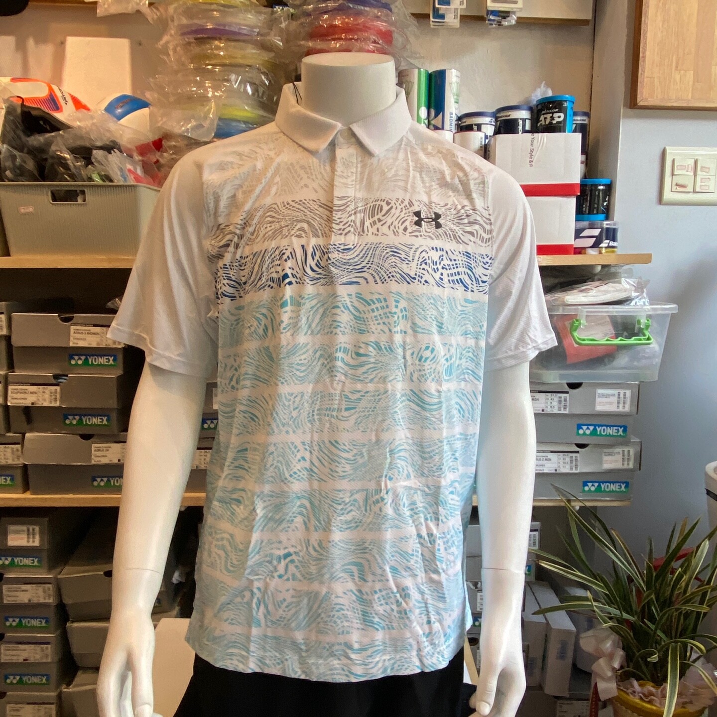 Мужские футболки для гольфа Under Armour Iso Chill Psych Polo в полоску USXL 1370093-100 12090₽