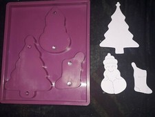Sizzix Originals Large Red Die. Purple die Christmas. Tree, snowman, stocking.