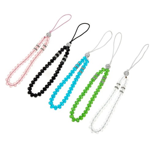 Assorted Color Beaded Mobile Phone Lanyard Wrist Strap 5pcs Set - 第 2/12 張圖片