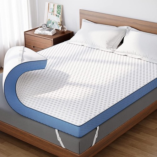4 Inch Gel Bamboo Memory Foam Mattress Topper Reversible Removable Zipper Cover