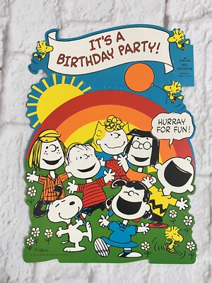 Vintage 1971 Hallmark Peanuts Die Cut Wall Hanging Birthday Party
