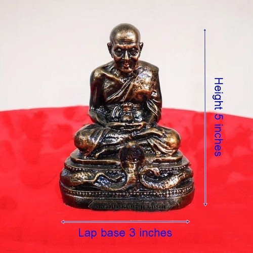 Phra LP Tuad Statue Mix Mass Nampee Leklai Powder Sacred Power Thai Amulet Rare - Picture 13 of 13