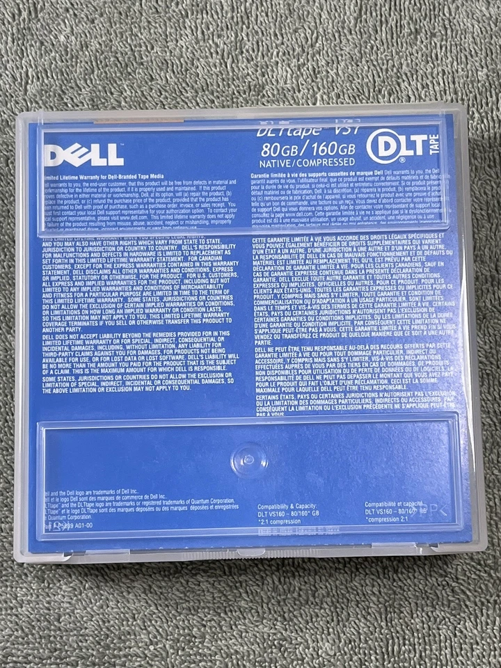 Dell DLT Tape VS1 80/160GB 1/2" Data Tape For Use With VS 160 Drive  NIB SEALED! - Image 2 of 4
