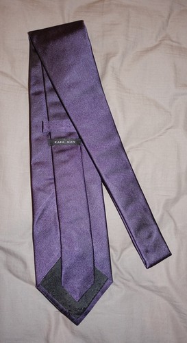 Zara Man Mens Classic Purple Tie - Picture 2 of 2
