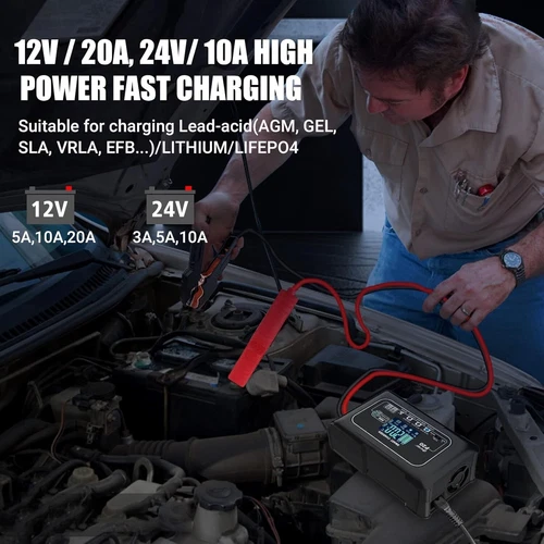 20 Amp Lithium Battery Charger 12V and 24V Lifepo4 Lead-AcidAGM/Gel/SLA.. Port.. - Picture 4 of 12
