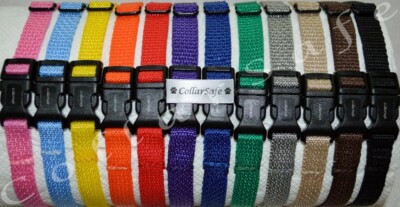 CollarSafe Light Nylon Puppy ID ''SNAP'' Buckle Collars Litter Bands Hand Made USA